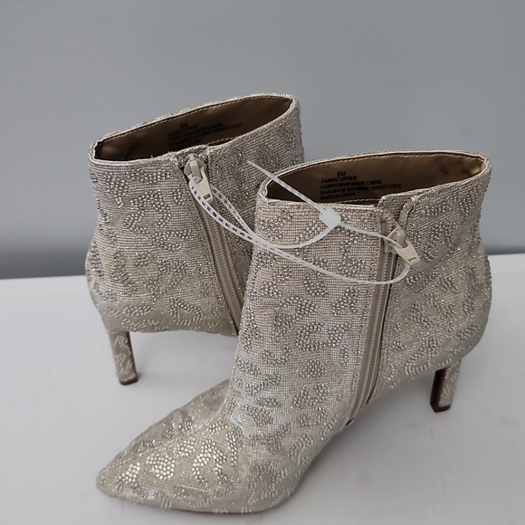 Gianni BiniAnninaTwo Leopard Print Rhinestone Embellished Stiletto Dress Booties - Picture 2 of 11